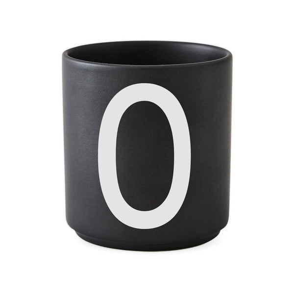 Cană din porțelan Design Letters Alphabet O, 250 ml, negru