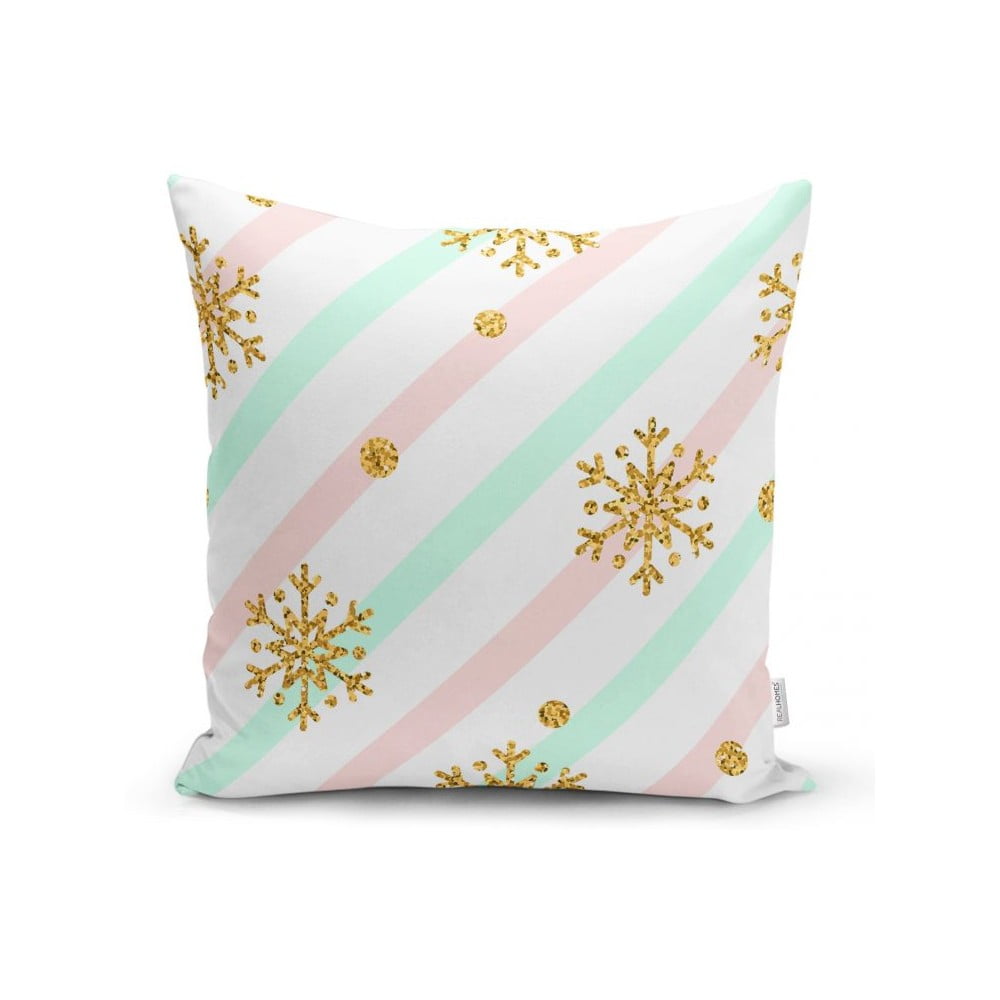 Față de pernă cu model de Crăciun Minimalist Cushion Covers Pinky Snowflakes, 42 x 42 cm bonami.ro imagine noua