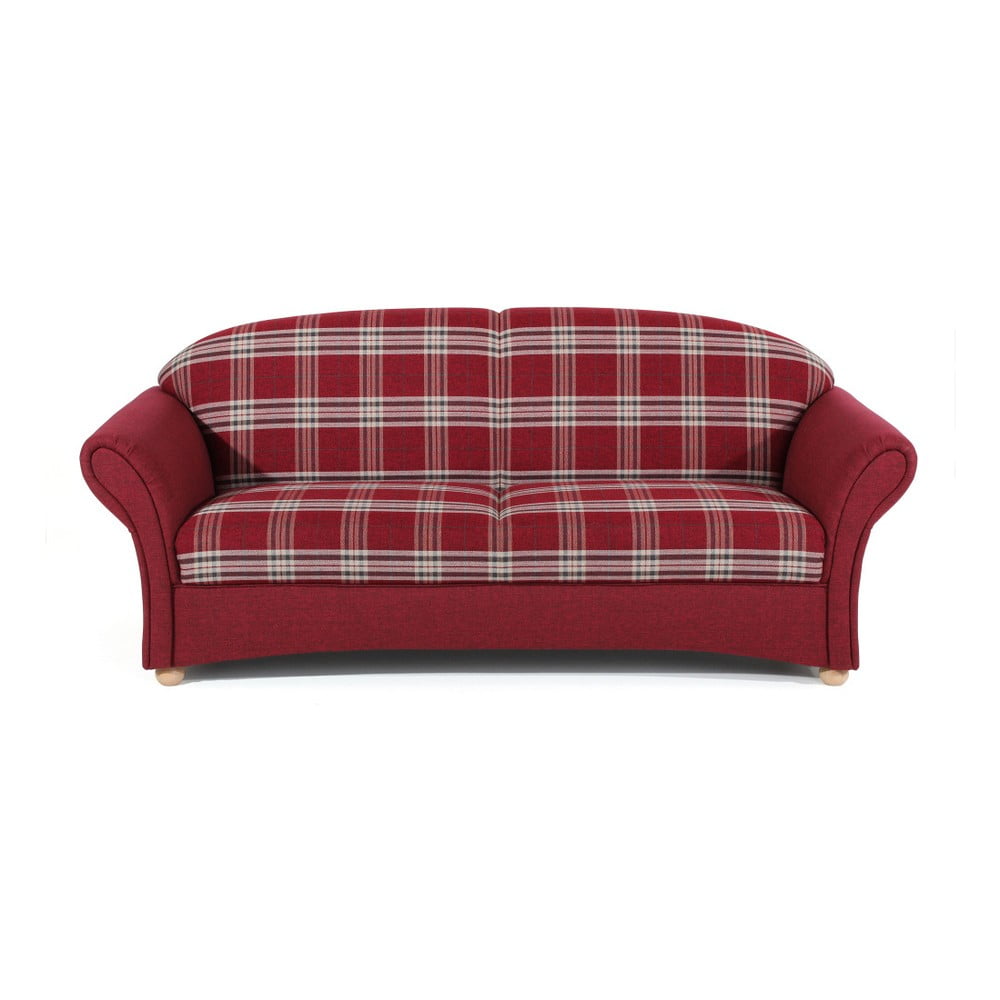 Canapea în carouri Max Winzer Corona, roșu, 202 cm