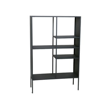 Bibliotecă metalică canett brooks, înălțime 140 cm, negru