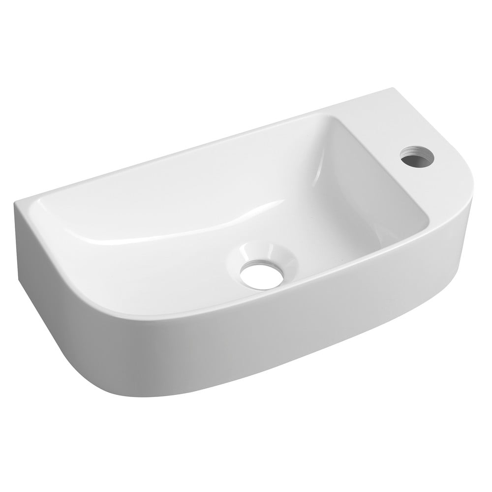 Chiuvetă mică pentru WC albă din compozit mineral 44x22 cm Alga – Sapho