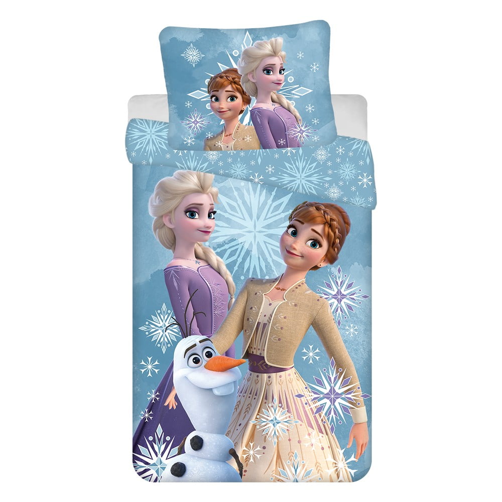 Lenjerie de pat pentru copii din bumbac pentru pat de o persoană 140x200 cm Frozen – Jerry Fabrics