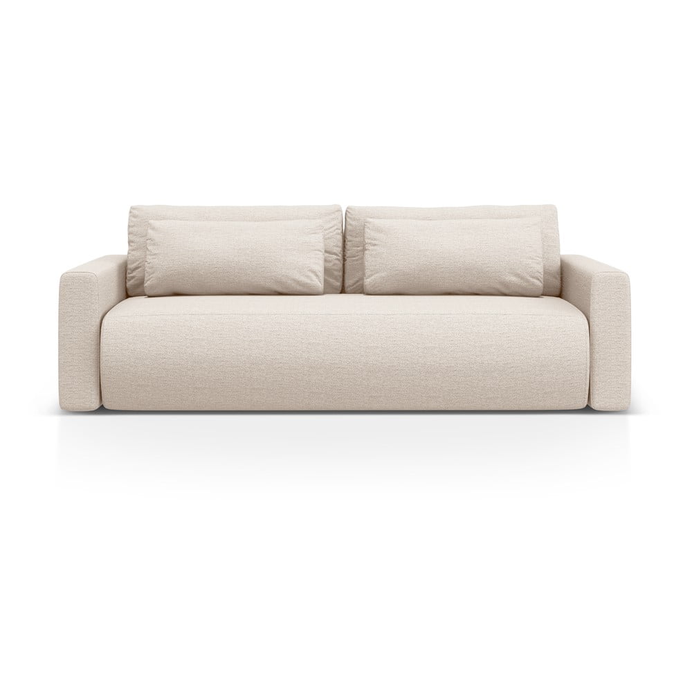 Canapea bej extensibilă/cu spațiu de depozitare 238 cm Belfast – Cosmopolitan Design