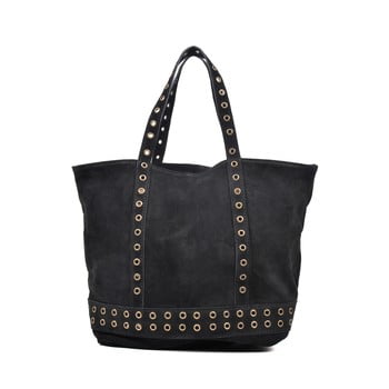 Geantă de mână tote din piele Luisa Vannini, 33 x 50 cm, negru