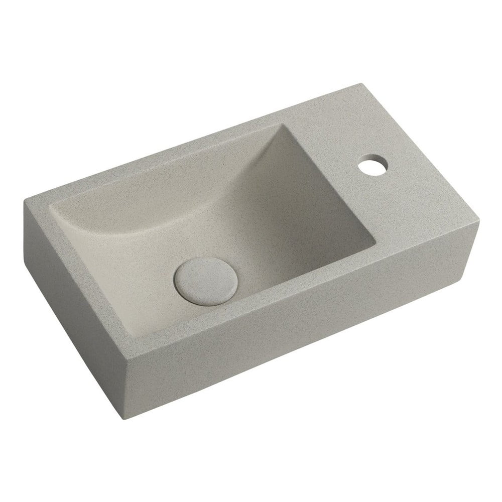 Chiuvetă mică pentru WC gri deschis din beton 40x22 cm Crest – Sapho