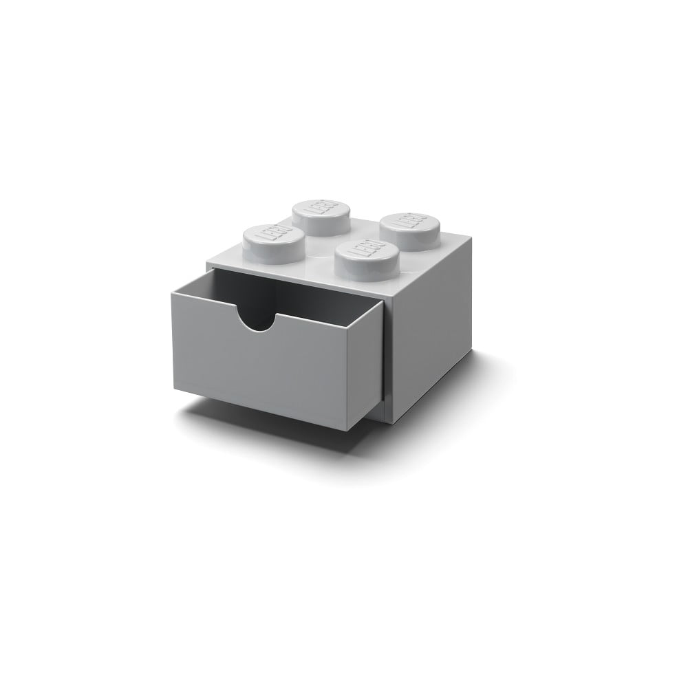 Cutie de birou LEGO® Brick gri cu sertar, 15,8 x 11,3 cm
