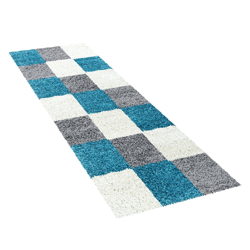 Covor tip traversă gri/turcoaz 80x250 cm Life – Ayyildiz Carpets