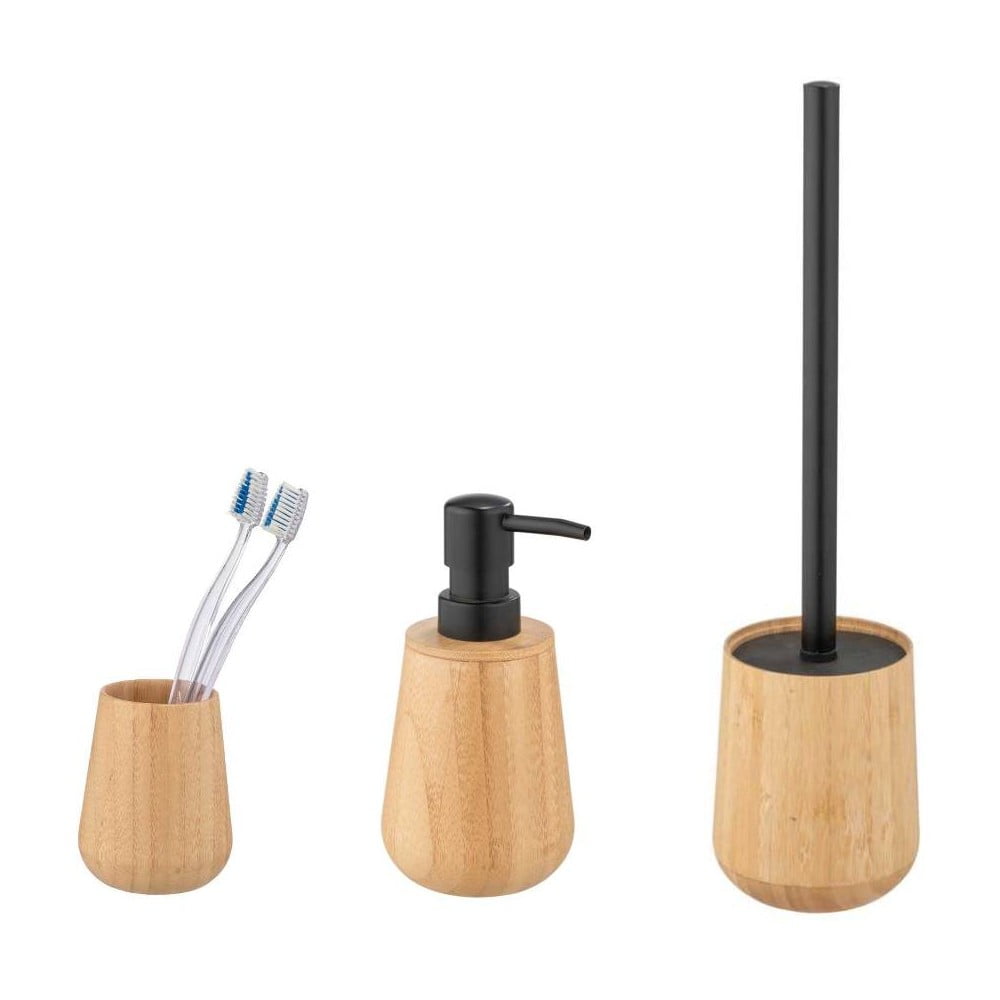 Set de accesorii de baie în culoare naturală din bambus Bamboo – Wenko