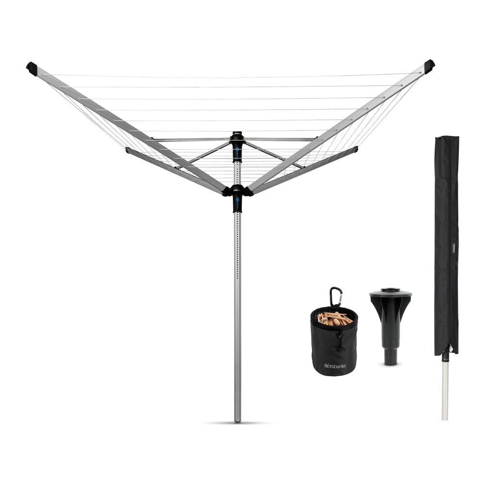 Uscător de rufe argintiu pentru grădină 50 m Lift-o-Matic Advance – Brabantia