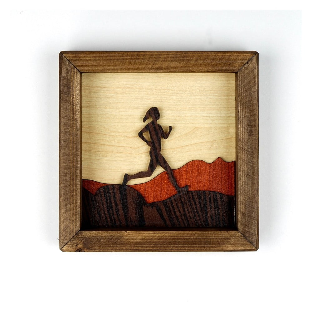 Tablou din lemn Kate Louise Running Woman, 16 x 16 cm bonami.ro imagine 2022