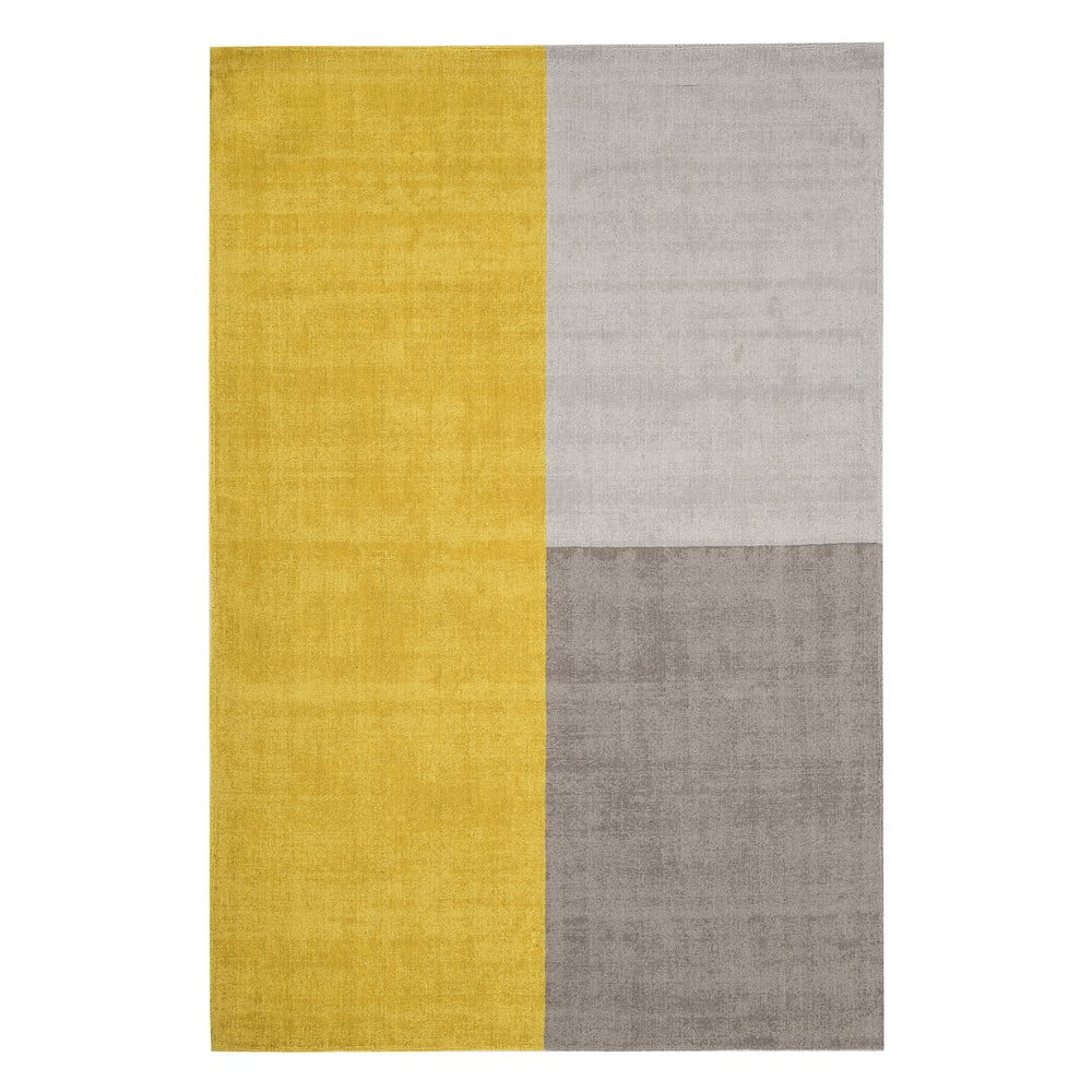Covor Asiatic Carpets Blox, 120 x 170 cm, galben-gri Covoare