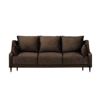 Canapea extensibilă cu husă din catifea și spațiu de depozitare mazzini sofas freesia, 215 cm, maro
