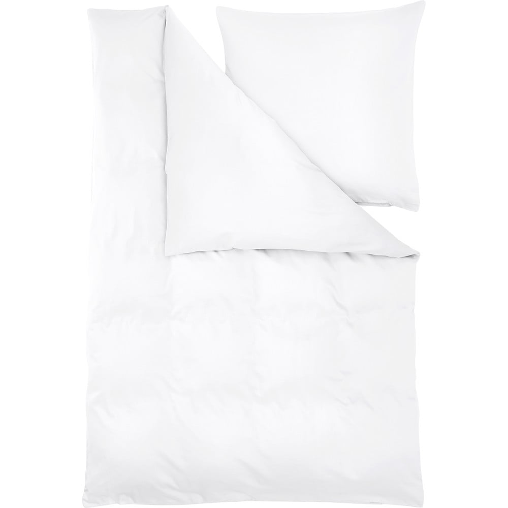 Lenjerie de pat albă din bumbac satinat 200×135 cm Comfort – Westwing Collection 200x135 imagine noua somnexpo.ro
