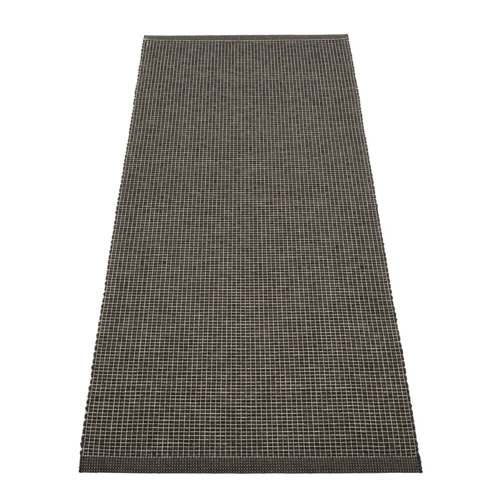 Covor tip traversă pentru interior și exterior gri antracit 70x180 cm Emm Black Linen – Pappelina