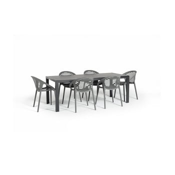 Set mobilier de grădină cu 6 scaune le bonom joanna thor, gri