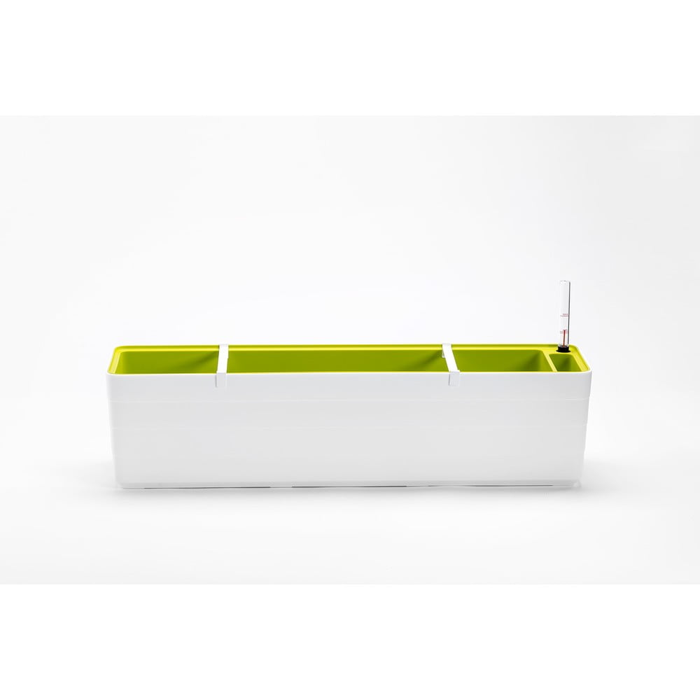 Ghiveci cu sistem de auto-irigare Plastia Berberis, lungime 78 cm, alb – verde bonami.ro imagine 2022