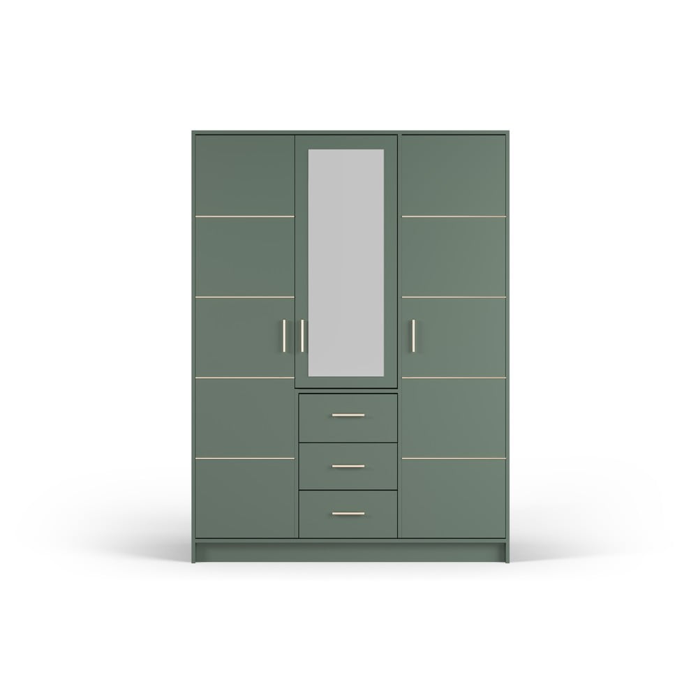 Dulap verde cu oglindă 147×200 cm Burren – Cosmopolitan Design 147x200