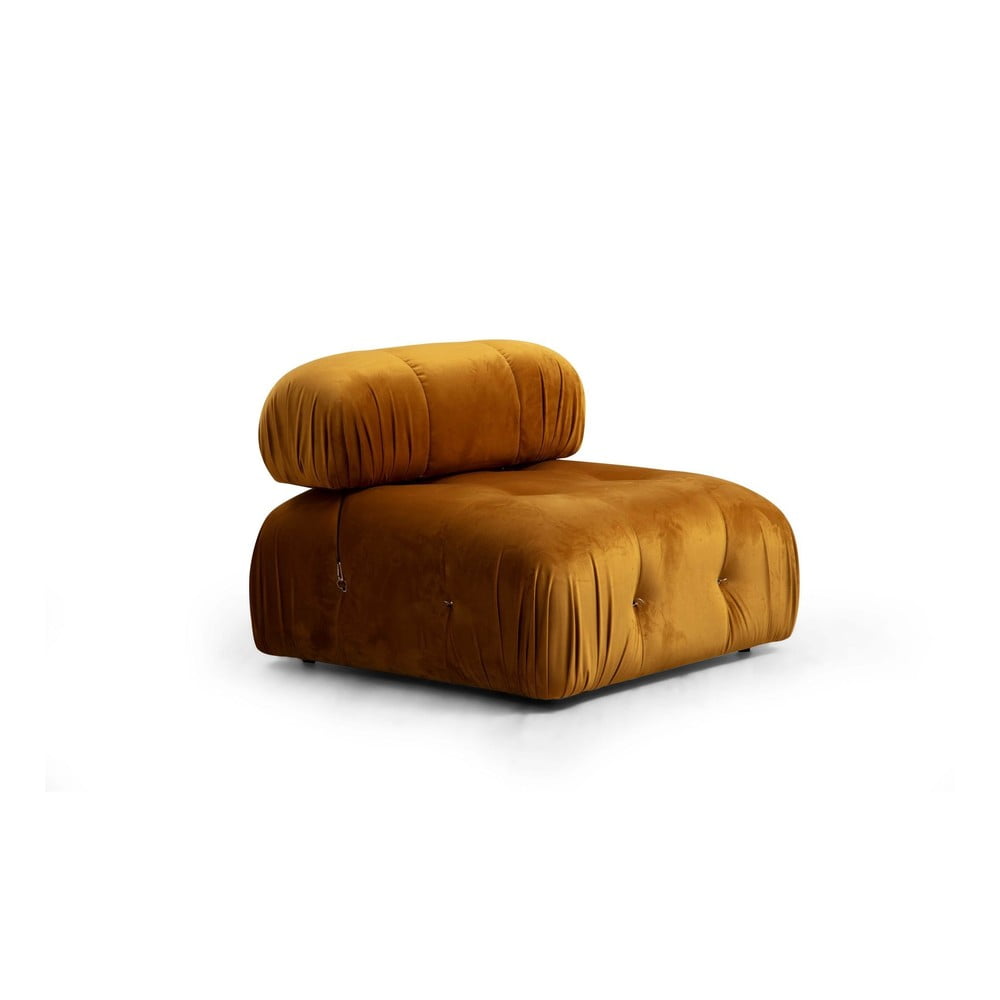 Modul pentru canapea () galben muștar cu tapițerie din catifea Bubble – Balcab Home