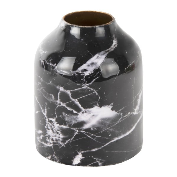 Vază din fier PT LIVING Marble, înălțime 10 cm, alb-negru