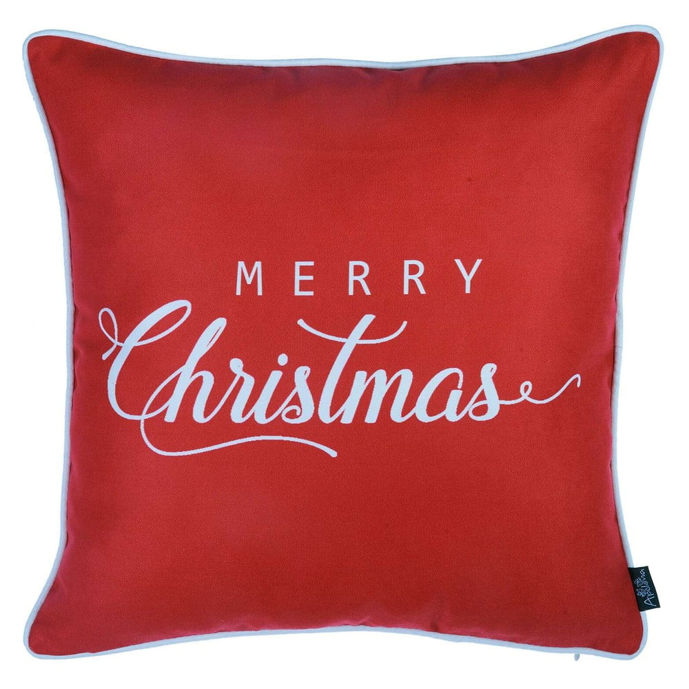 Față de pernă cu model de Crăciun Mike & Co. NEW YORK Merry Christmas, 45 x 45 cm, roșu