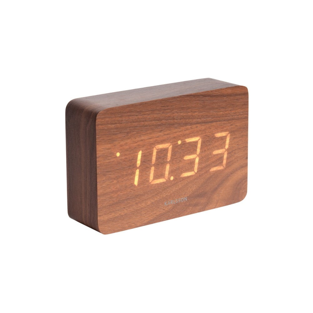 Ceas alarmă cu aspect de lemn, Karlsson Square, 15 x 10 cm bonami.ro