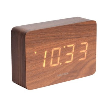 Ceas alarmă cu aspect de lemn, karlsson cube, 15 x 10 cm