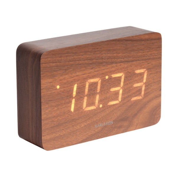 Ceas alarmă cu aspect de lemn, Karlsson Square, 15 x 10 cm