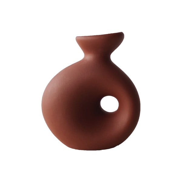 Vază din ceramică Rulina Delta, roșu cărămiziu