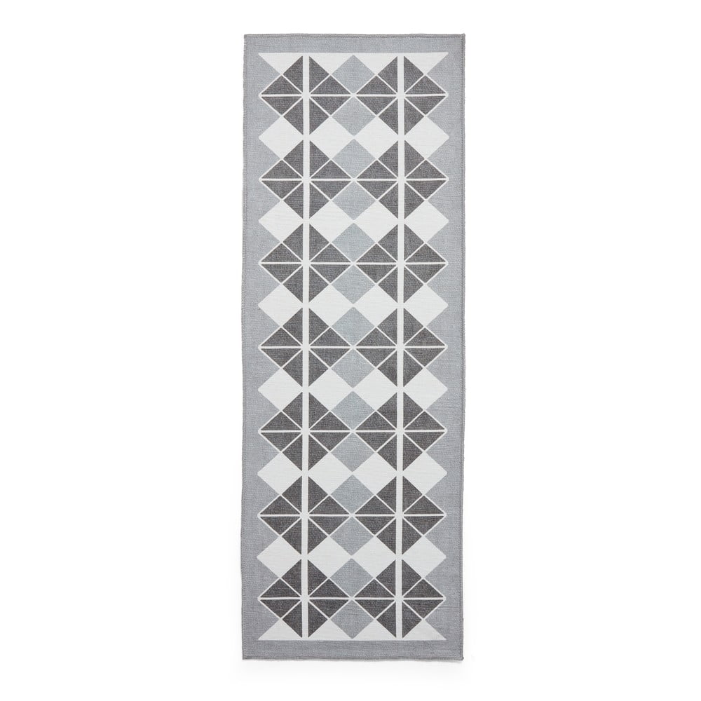 Covor tip traversă gri lavabil 76x230 cm Victoria Dark – Think Rugs