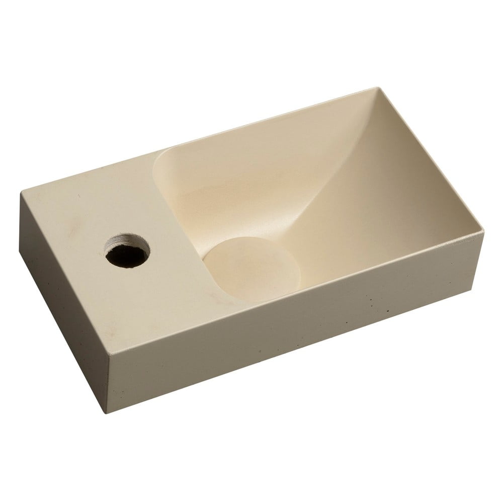 Chiuvetă mică pentru WC crem din beton 31x17 cm Piccolino – Sapho