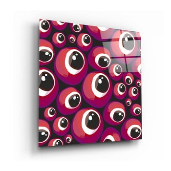Tablou din sticlă insigne rose evil eye, 80 x 80 cm