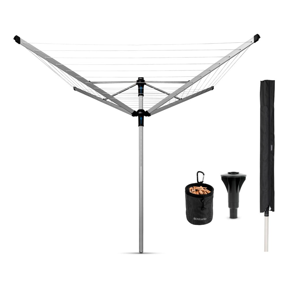 Uscător de rufe argintiu pentru grădină 60 m Lift-o-Matic Advance – Brabantia