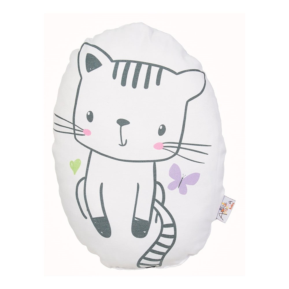 Pernă din amestec de bumbac pentru copii Mike & Co. NEW YORK Pillow Toy Cute Cat, 30 x 22 cm bonami.ro imagine 2022