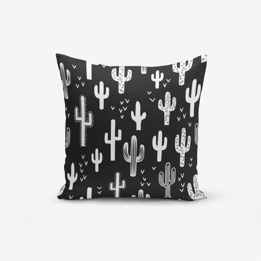Față de pernă cu amestec din bumbac Minimalist Cushion Covers Black White Cactus Duro, 45 x 45 cm, negru – alb bonami.ro imagine noua