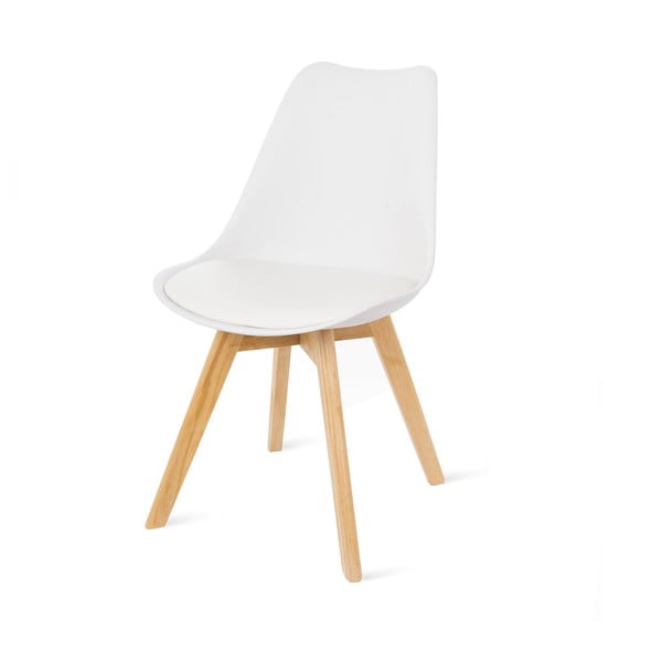 Set 2 scaune cu picioare din lemn de fag Debut Retro, alb