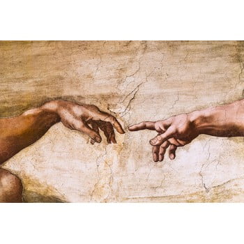 Reproducere tablou michelangelo buonarroti - creation of adam, 70 x 45 cm