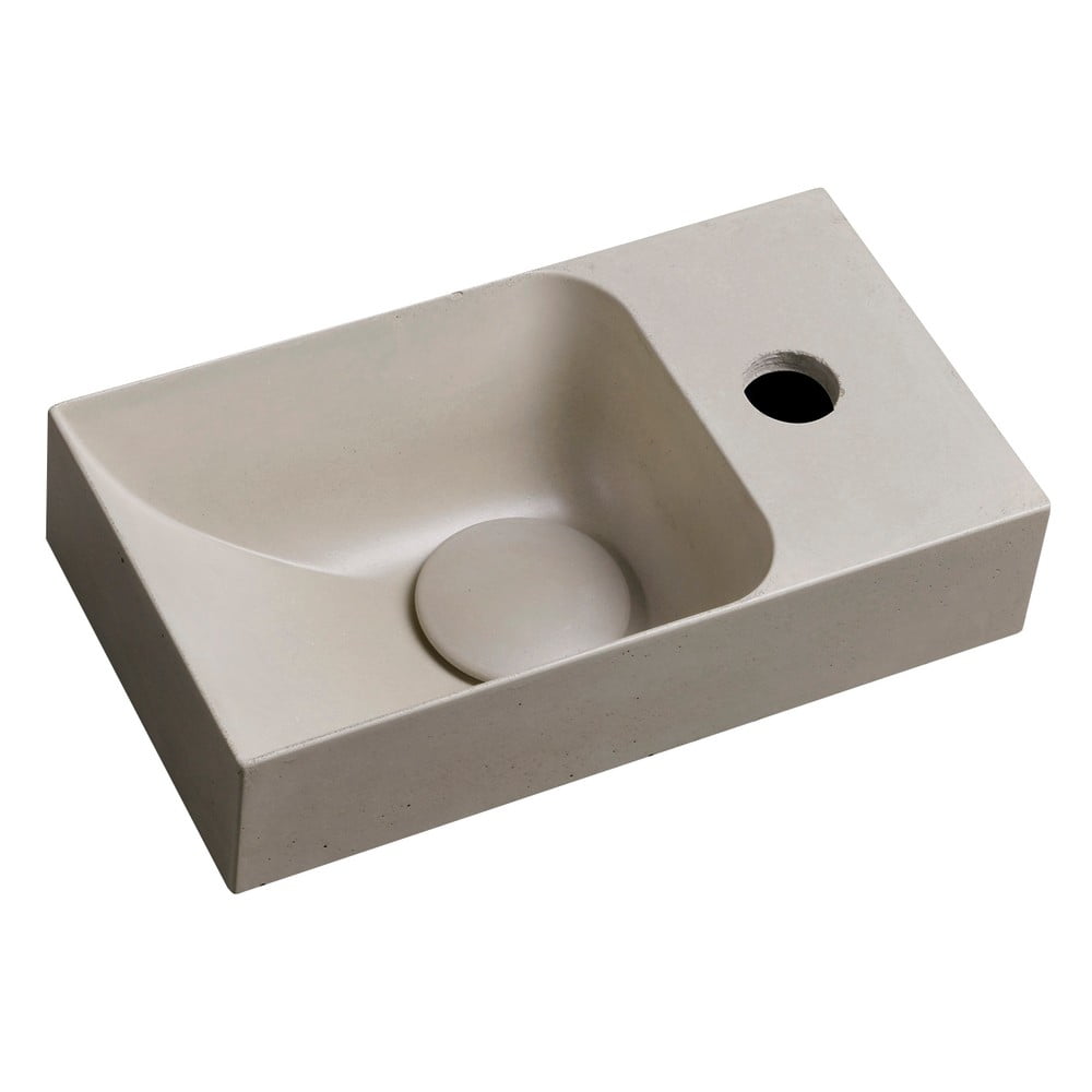 Chiuvetă mică pentru WC gri deschis din beton 31x17 cm Piccolino – Sapho