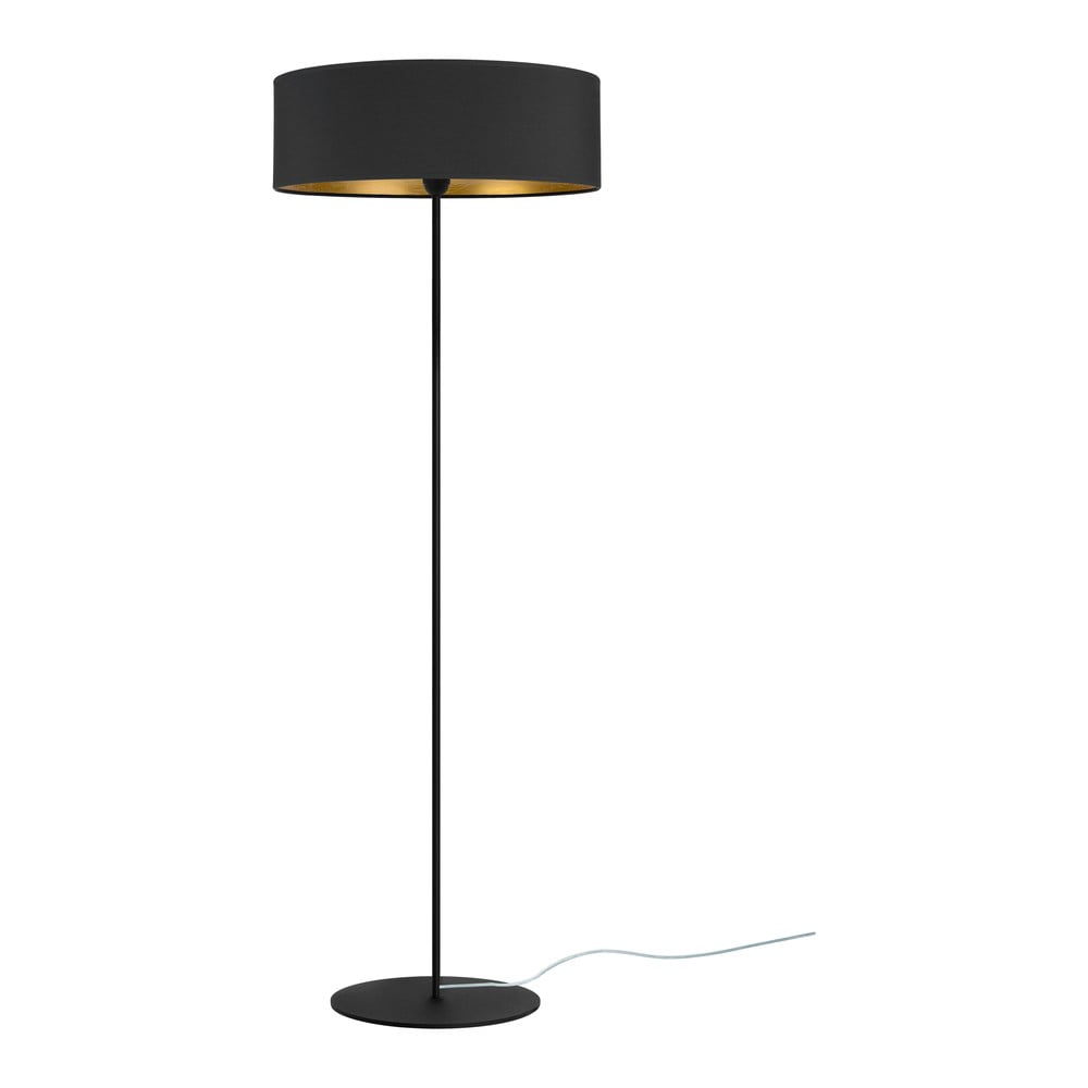 Lampadar cu detaliu auriu Bulb Attack Tres XL, ⌀ 45 cm, negru