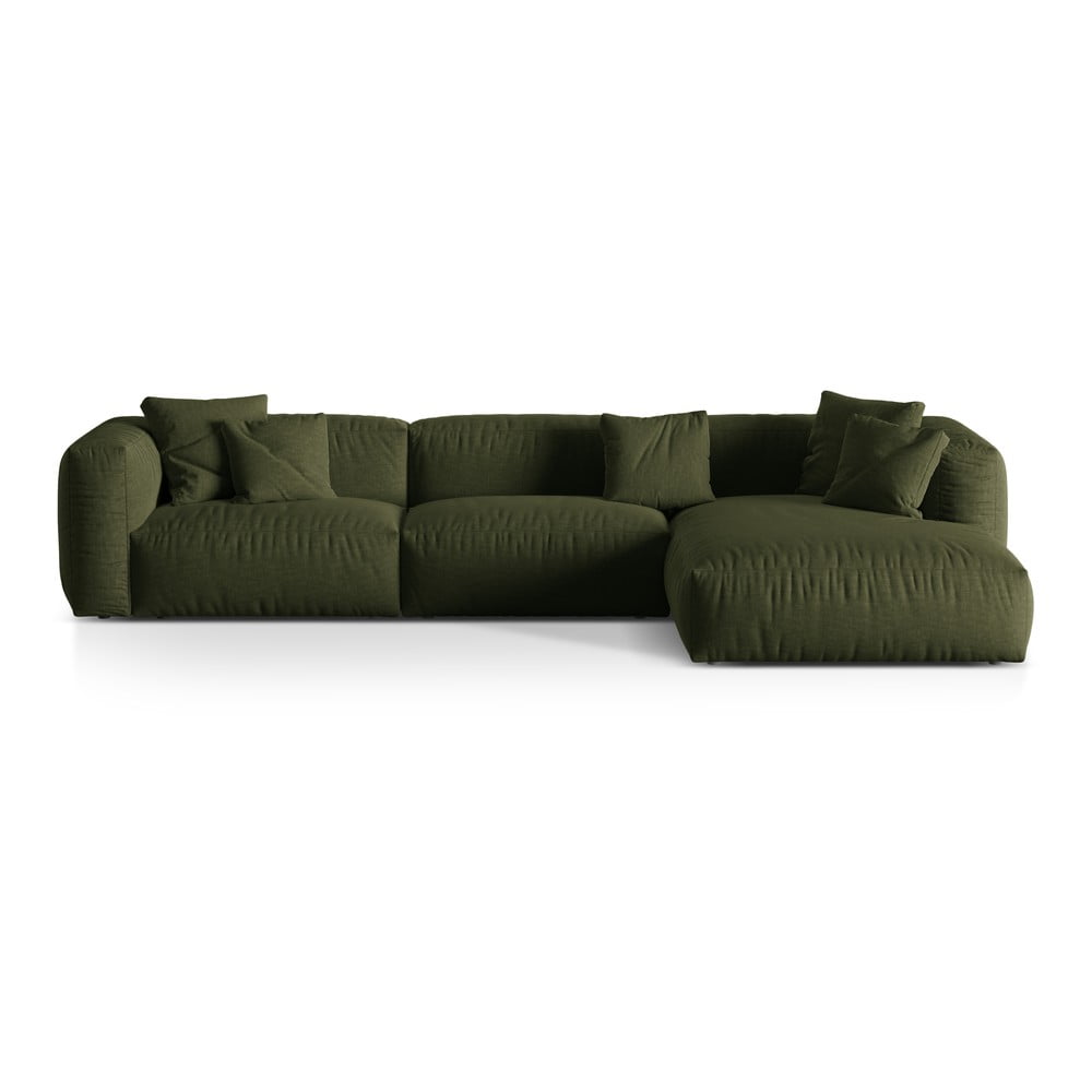 Colțar modular verde (cu colț pe partea dreaptă) Martina – Micadoni Home