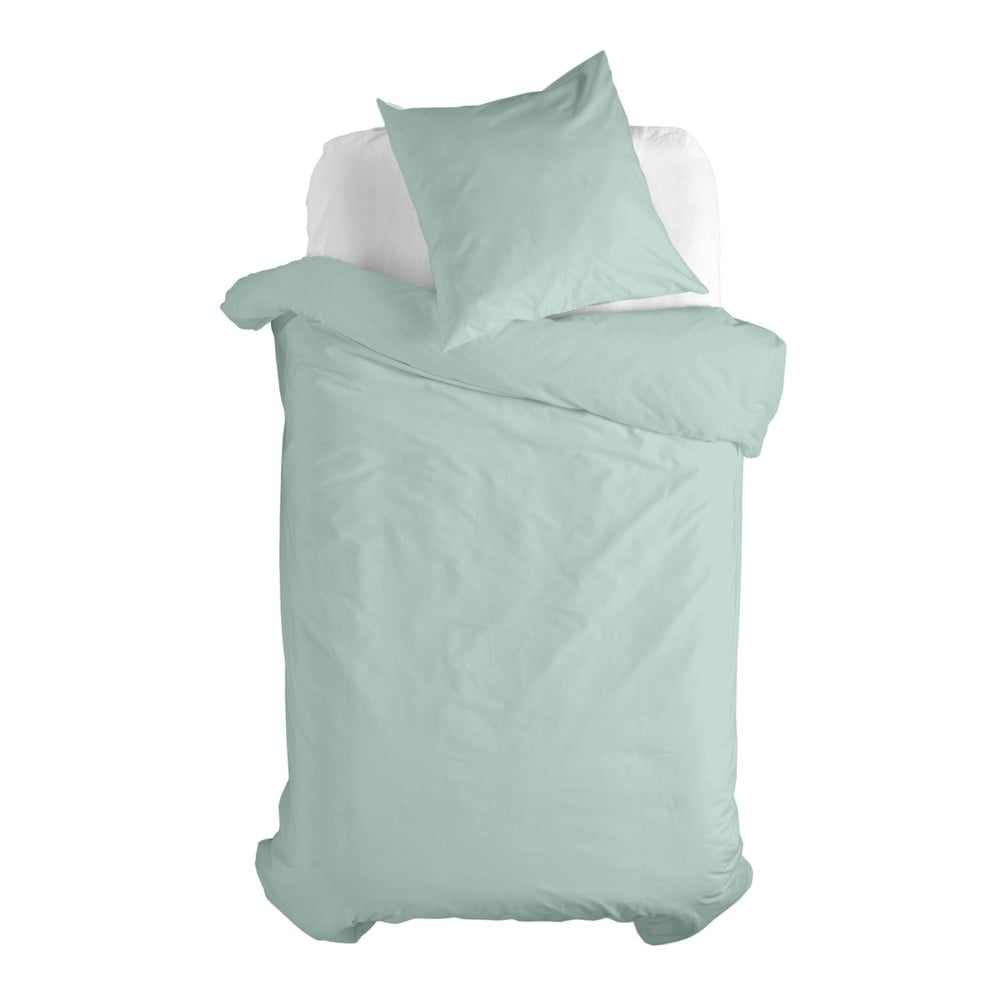 Poza Lenjerie de pat din bumbac pentru copii Mr. Fox Basic, 140 x 200 cm, verde menta
