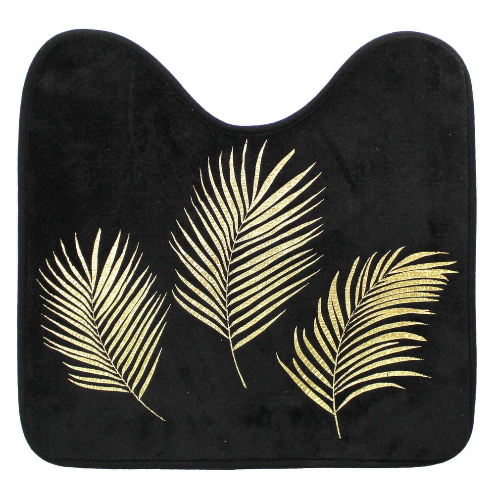 Covoraș de baie negru-auriu pentru WC 45x45 cm Orbella – douceur d\'intérieur