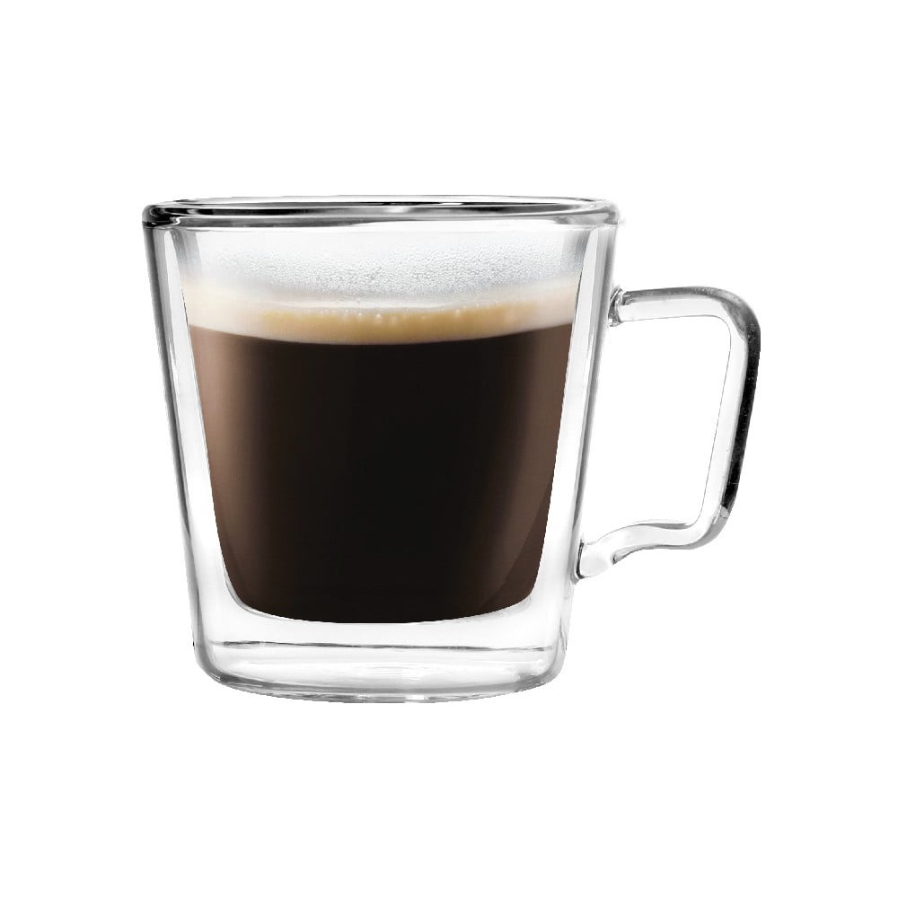 Set 2 cești pentru espresso din sticlă dublă Vialli Design, 80 ml bonami.ro imagine 2022