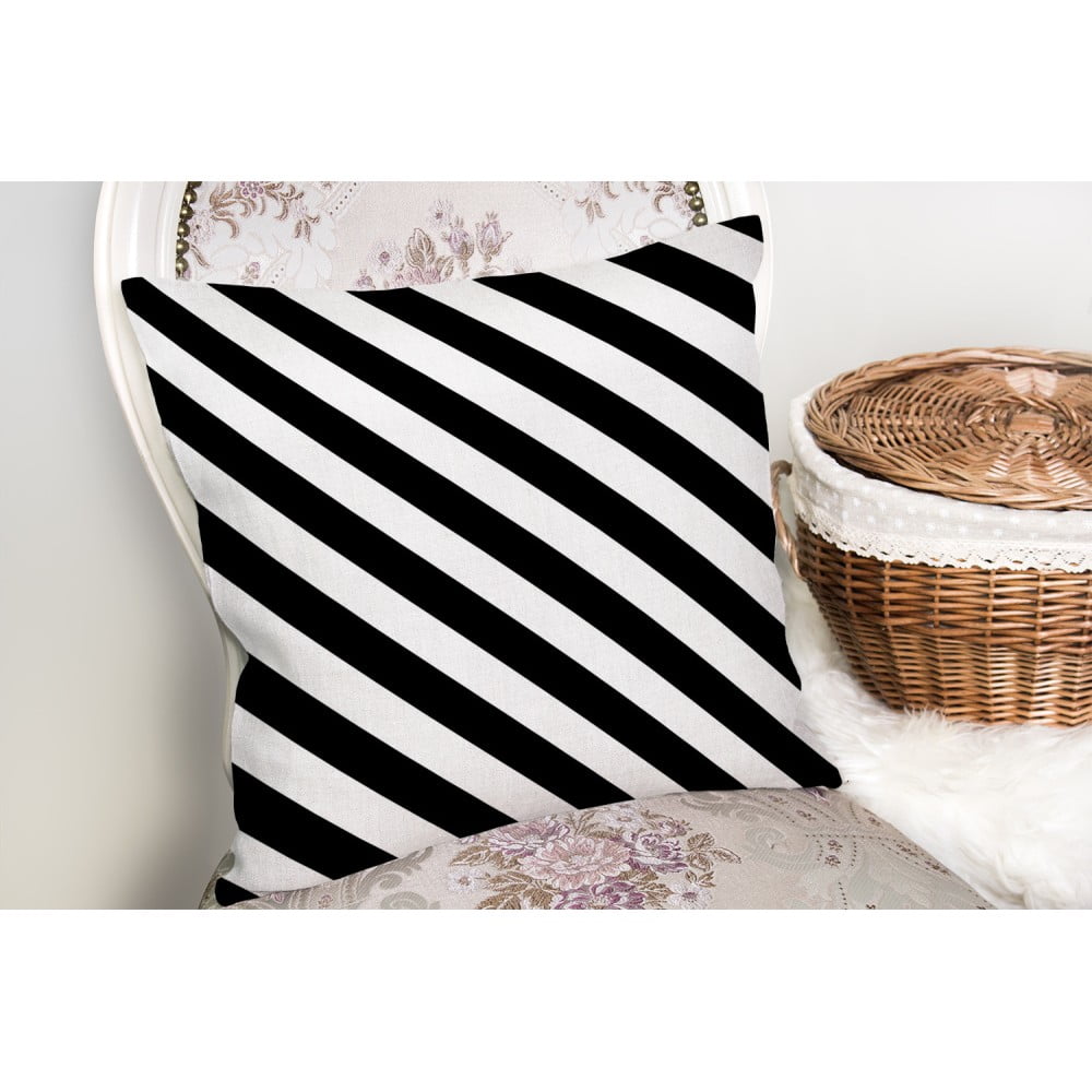 Față de pernă cu amestec din bumbac Minimalist Cushion Covers Black White Seriti, 45 x 45 cm, negru – alb Alb imagine noua somnexpo.ro