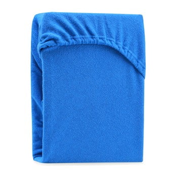 Cearșaf elastic pentru pat dublu ameliahome ruby siesta, 200-220 x 200 cm, albastru
