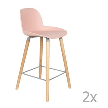 Set 2 scaune bar Zuiver Albert Kuip, înălțime scaun 65 cm, roz imagine