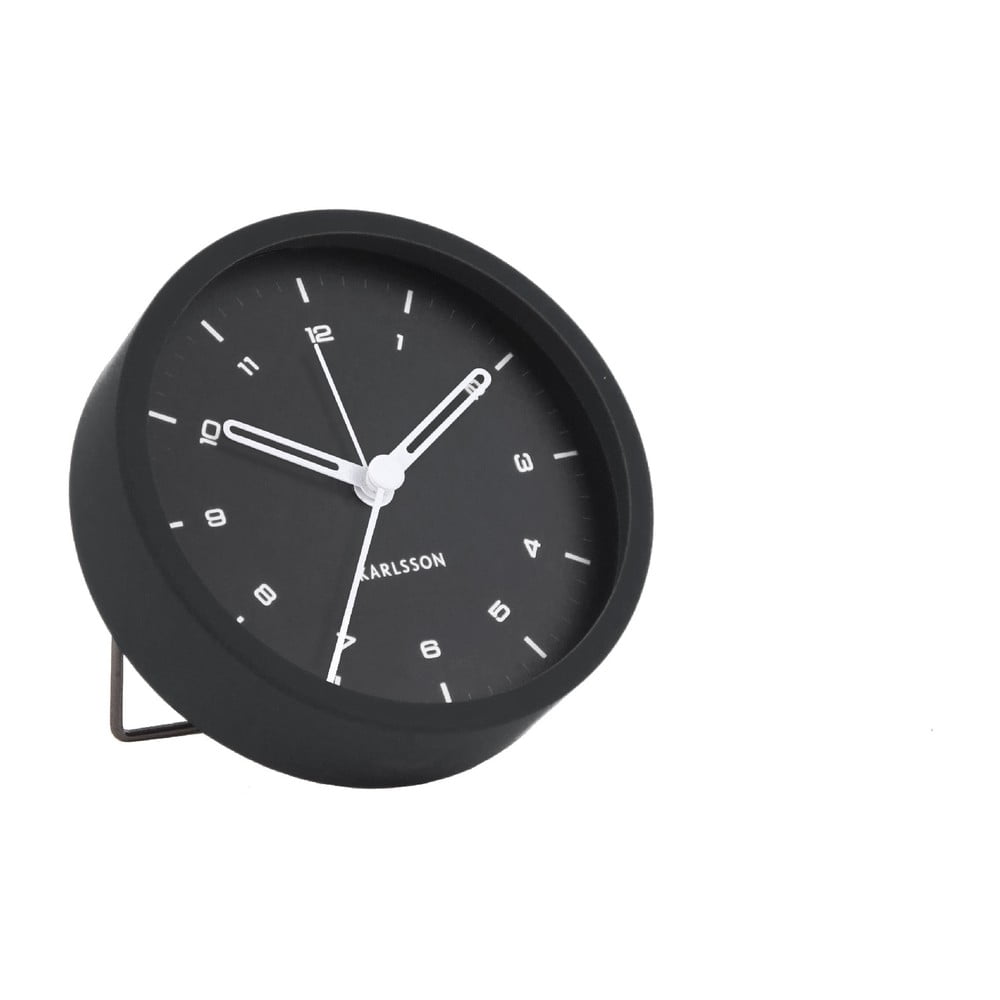  Ceas cu alarmă Karlsson Tinge, ø 9 cm, negru 