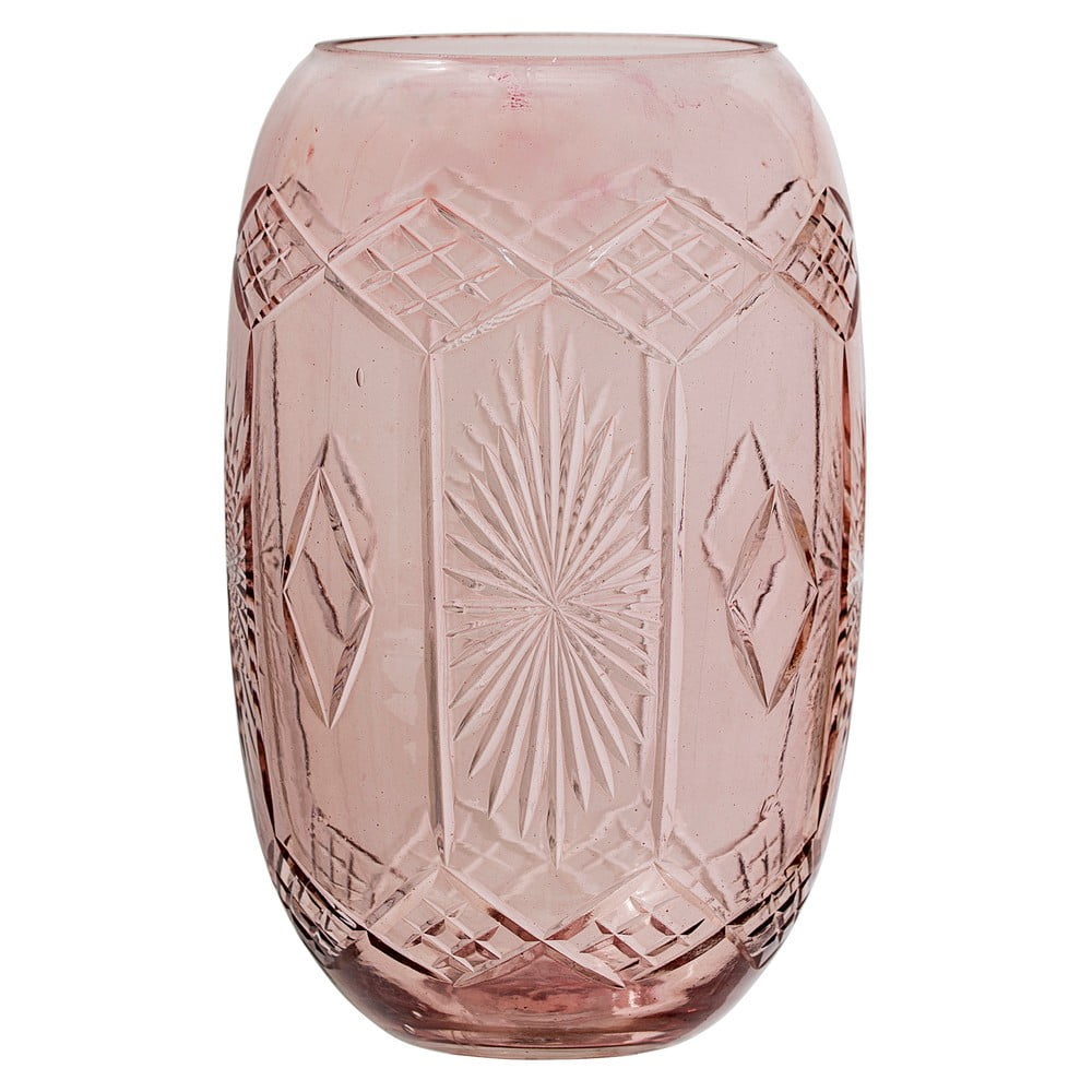 Vază din sticlă Bloomingville Ornaments, roz Bloomingville imagine 2022