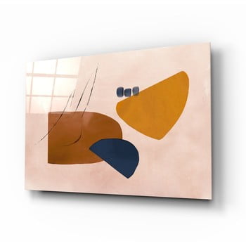 Tablou din sticlă insigne abstract brown, 72 x 46 cm