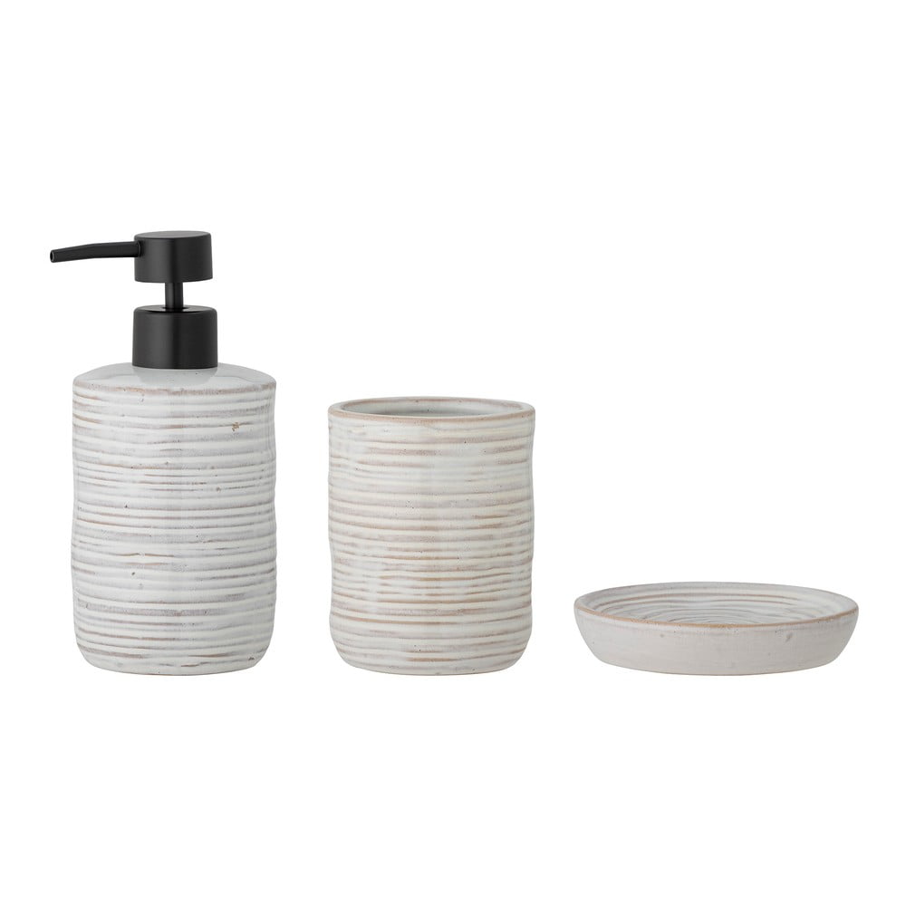 Set de accesorii de baie crem din gresie ceramică Winta – Bloomingville