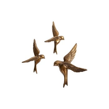 Set 3 păsări decorative din alamă bepurehome